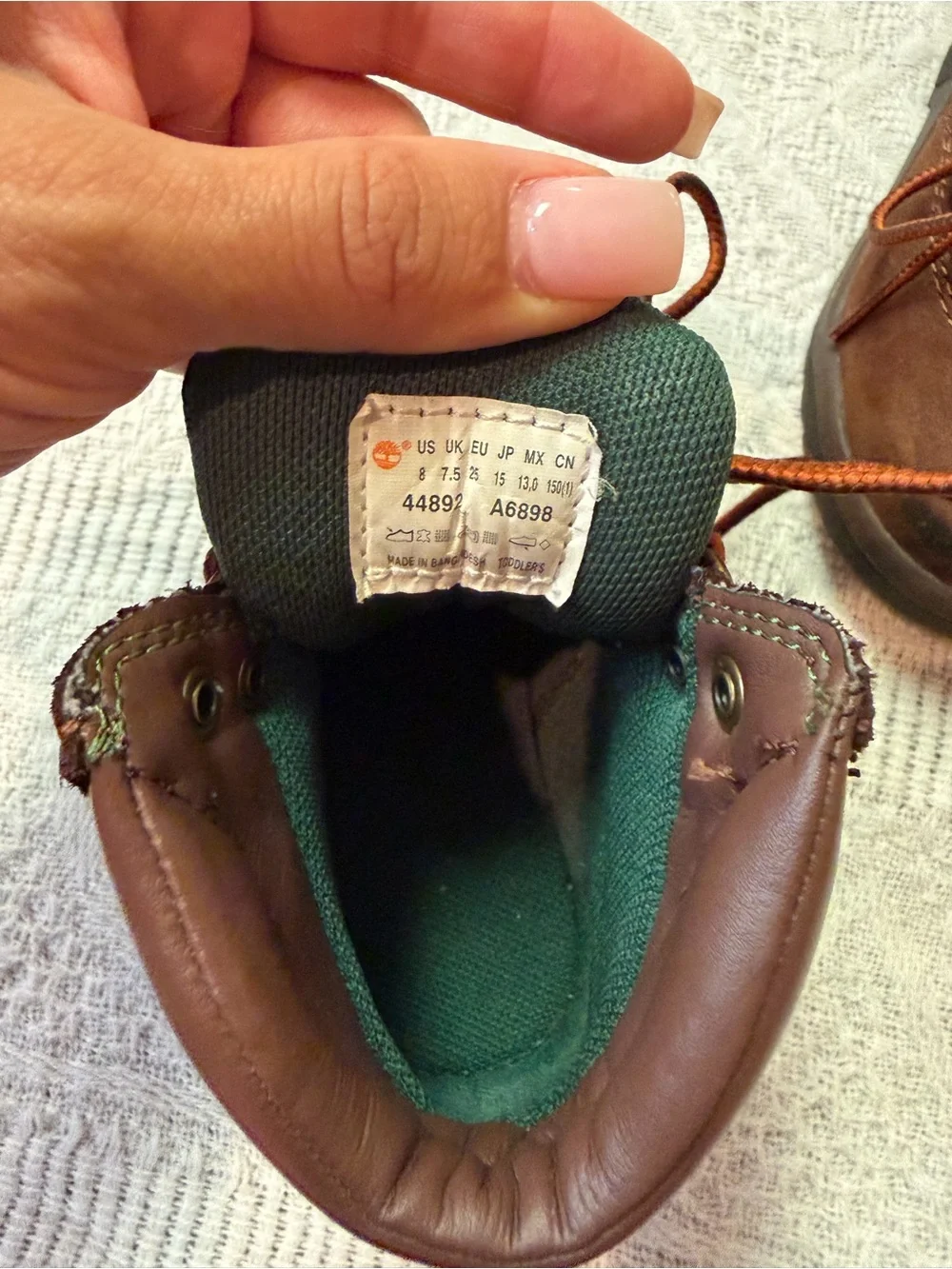 Timberland Brown and Green Kids Hiking Boots